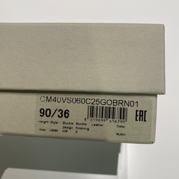 Men's Santoni Leather Logo Belt - Made in Italy - Picture 9 of 11